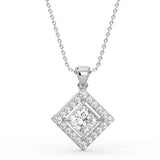 Princess Double Halo Pendant
