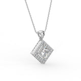 Princess Double Halo Pendant
