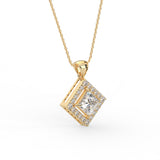 Princess Double Halo Pendant