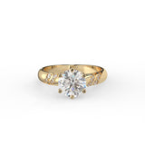 2Ct Round Cut Natural Moissanite Women's Engagement Ring 14K White Gold Plated