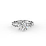 2Ct Round Cut Natural Moissanite Women's Engagement Ring 14K White Gold Plated