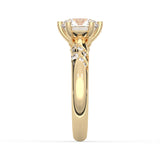 2Ct Round Cut Natural Moissanite Women's Engagement Ring 14K White Gold Plated