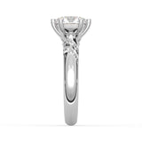 2Ct Round Cut Natural Moissanite Women's Engagement Ring 14K White Gold Plated