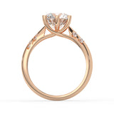 2Ct Round Cut Natural Moissanite Women's Engagement Ring 14K White Gold Plated