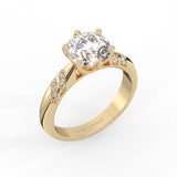 2Ct Round Cut Natural Moissanite Women's Engagement Ring 14K White Gold Plated