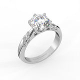 2Ct Round Cut Natural Moissanite Women's Engagement Ring 14K White Gold Plated